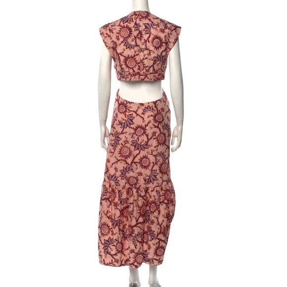 ALC Alexandria Cut Midi Dress Pink Floral Twist Cutout Sleeveless Size 8 - Picture 6 of 6